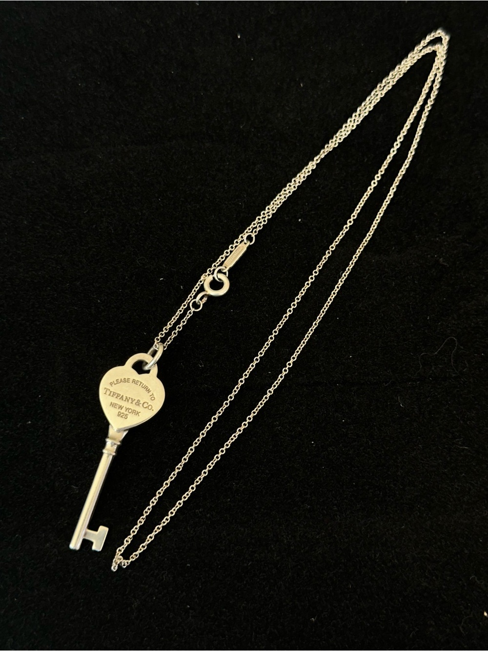 Tiffany & Co. Silver Key Pendant Necklace - White/Silver